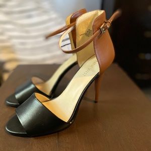 Nine West Black and Brown open toe Heels
